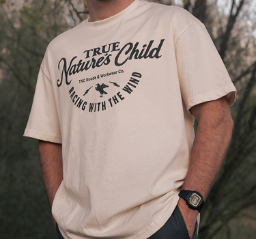 T-Shirt Oversized Classic Logo Black & Sand