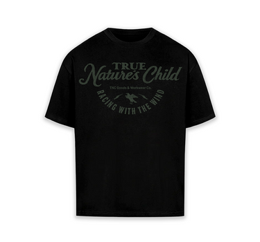 T-Shirt Oversized Classic Logo Black & Sand