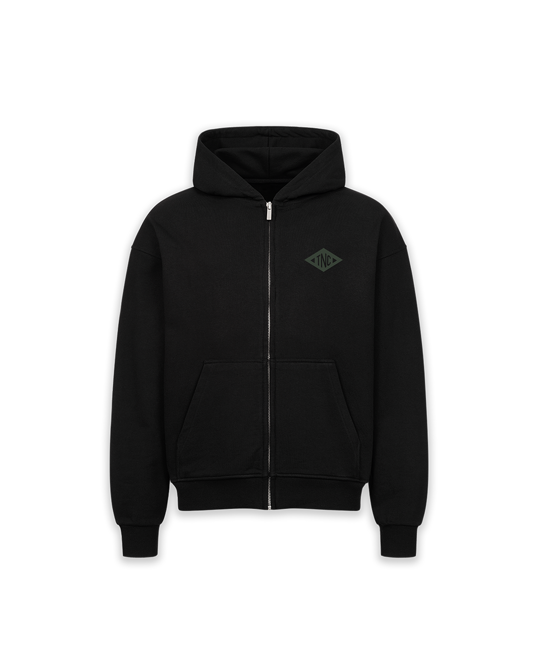 Zipper Hoodie Oversized Bando Logo Black