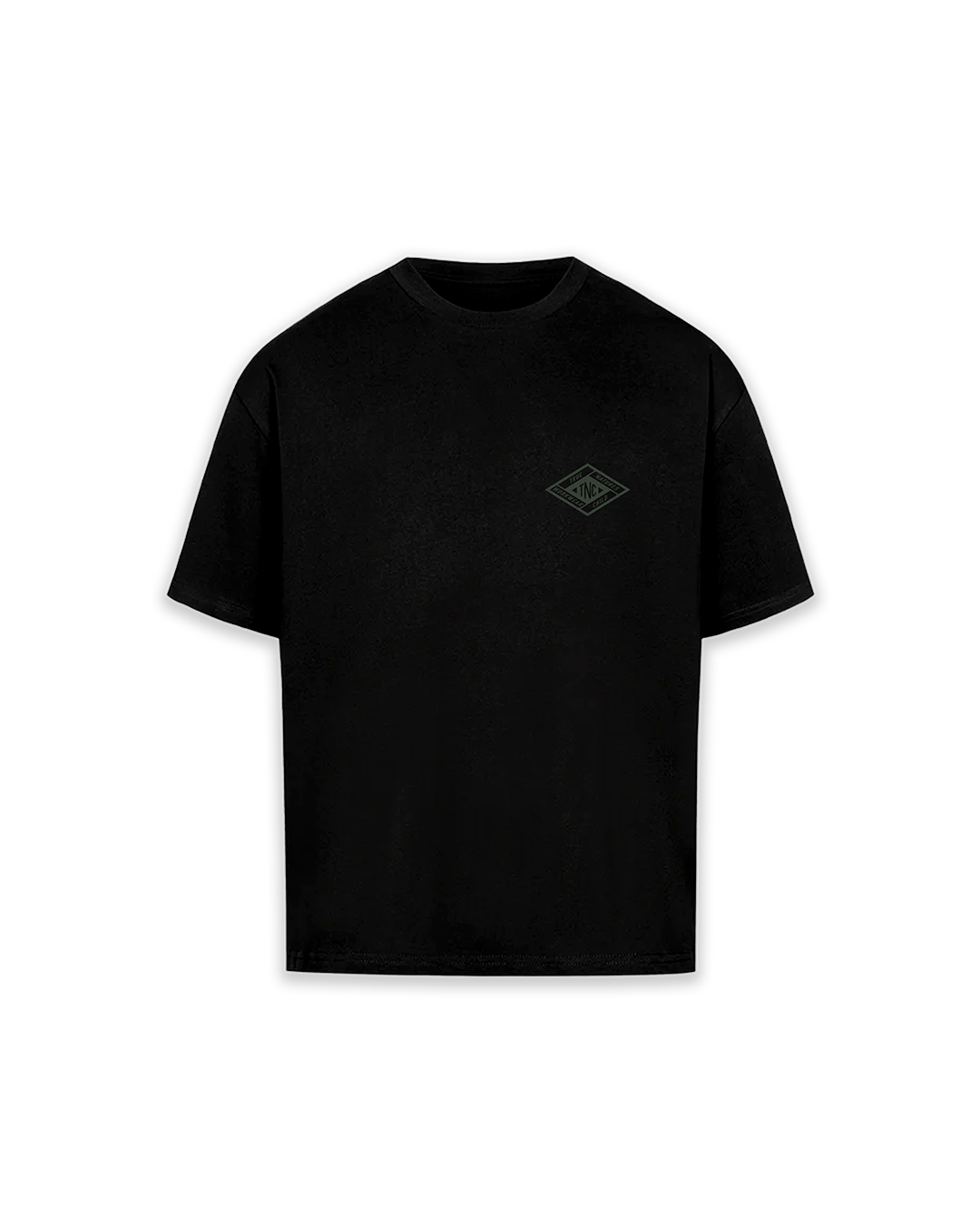 T-Shirt Oversized Run Over Logo Black