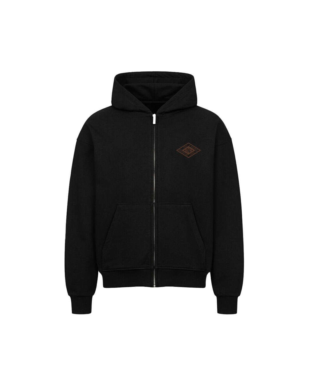 Zipper Hoodie Oversized Halloween Logo Black