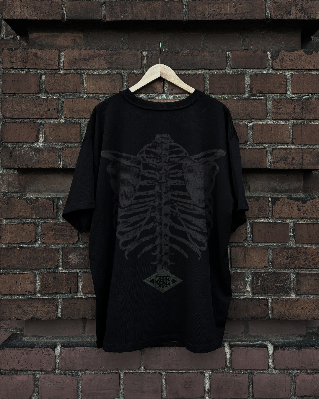 T-Shirt Oversized Ribs N Bones Logo Black