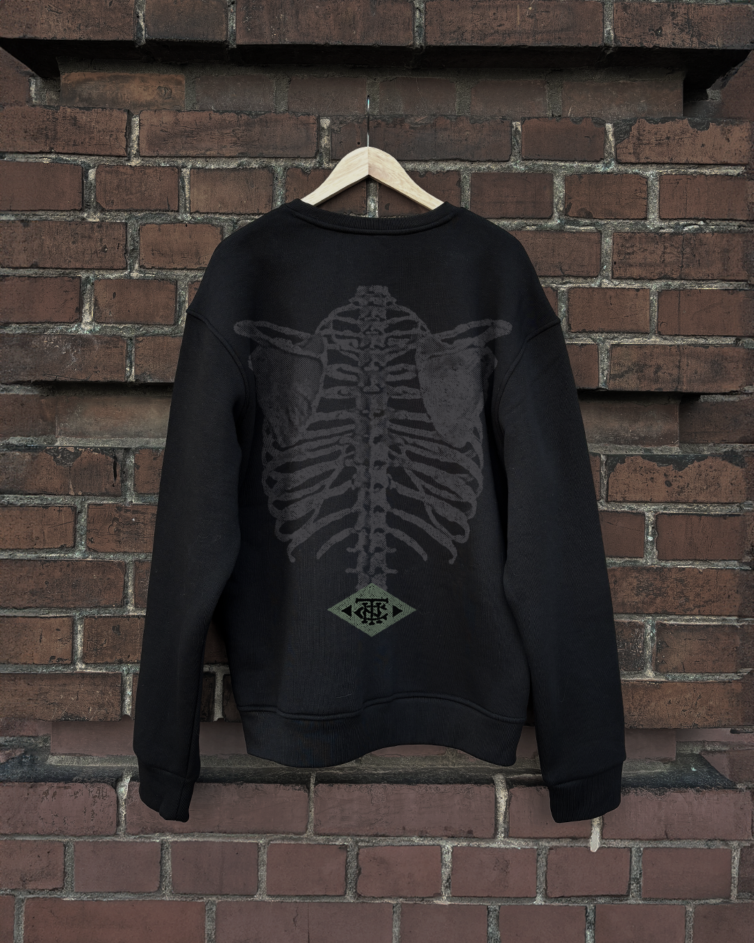 Sweatshirt Regular Fit Ribs N Bones Logo Black